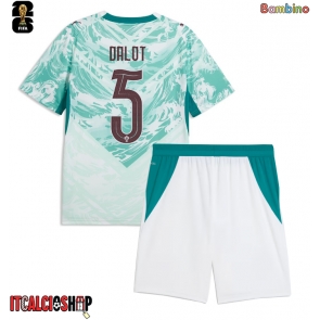 Portogallo Diogo Dalot #5 Seconda Maglia Bambino Mondiali 2026 Manica Corta (+ Pantaloni corti)
